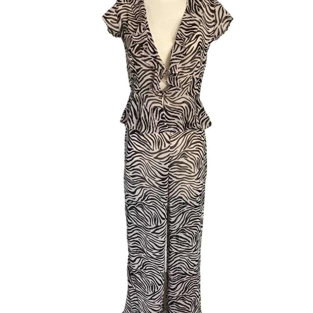 Victoria's Secret Sheer Zebra Loungewear Set Size Small EUC